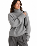 Grey Oversized Turtleneck Jumper