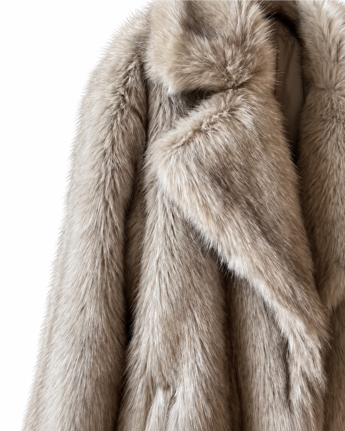 Taupe Boxy Faux Fur Coat – view 3