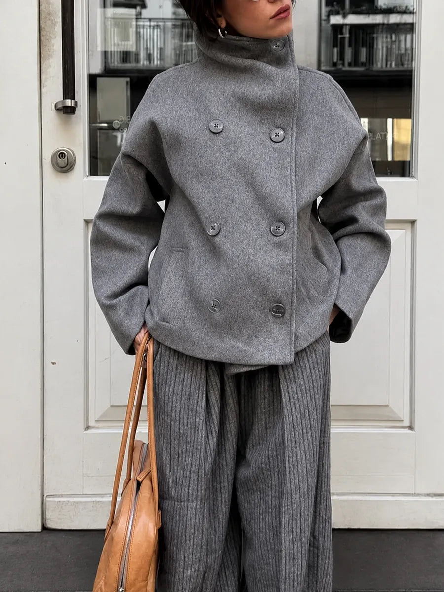 Grey Cropped Coat – view 2