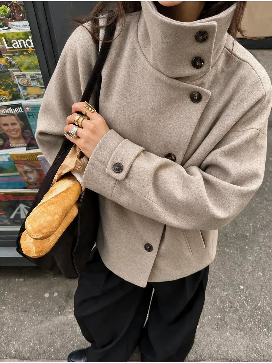 Beige Cropped Coat