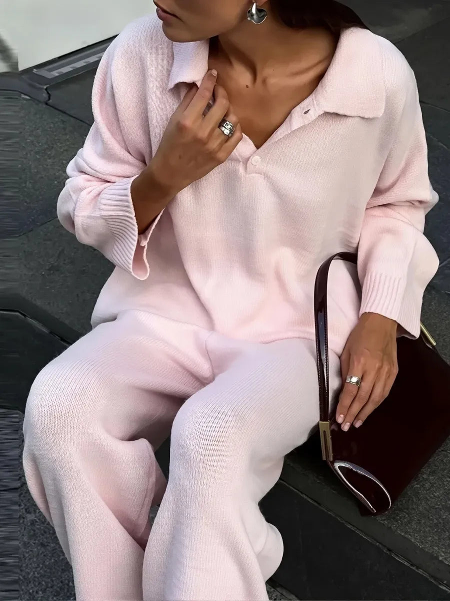 Pink Oversized Knit Co-ord Set – view 2