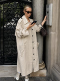 Light Beige Long Straight Trench Coat