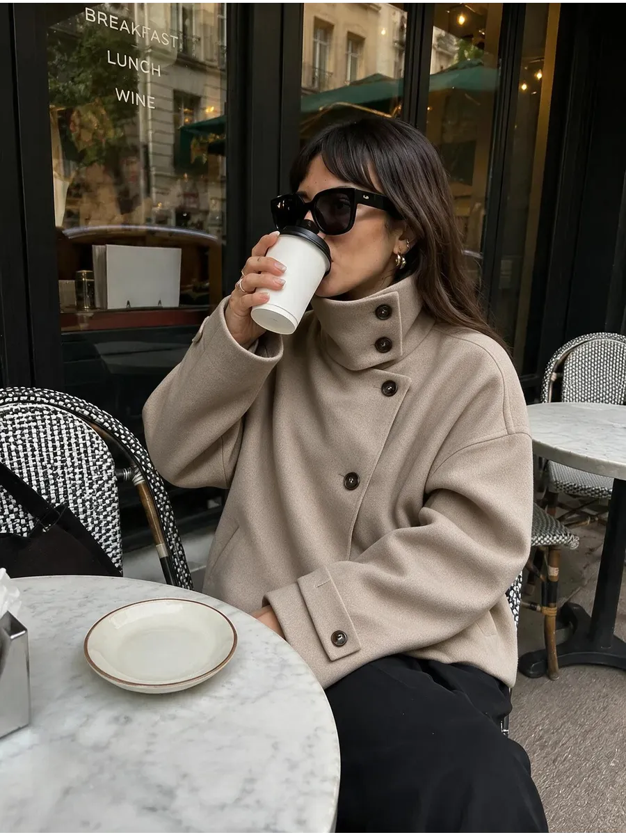 Beige Cropped Coat – view 3