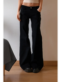 Black Low-Rise Bootcut Jeans