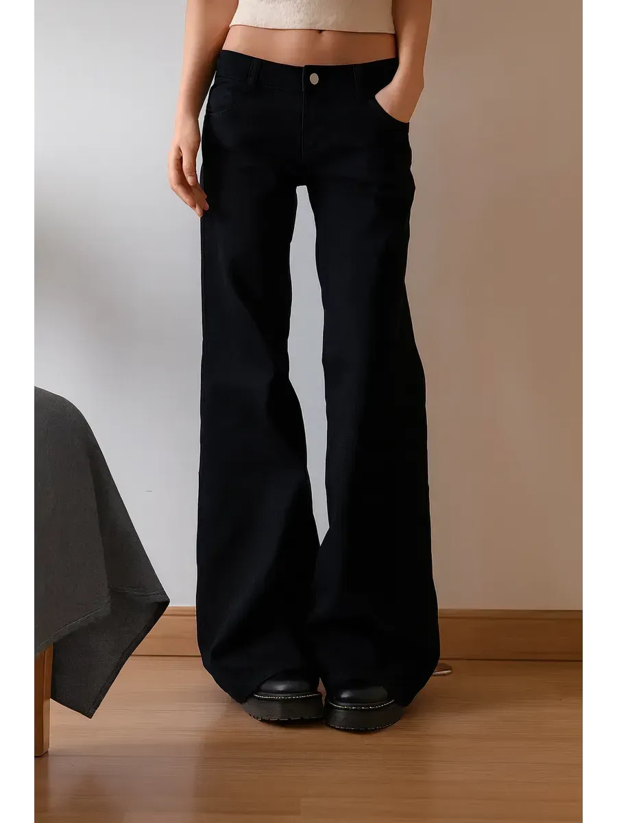 Black Low-Rise Bootcut Jeans