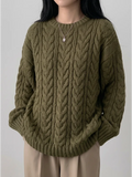 Olive Oversized Chunky Cable Jumper
