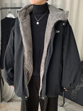 Black Oversized Padded Hooded Jacket