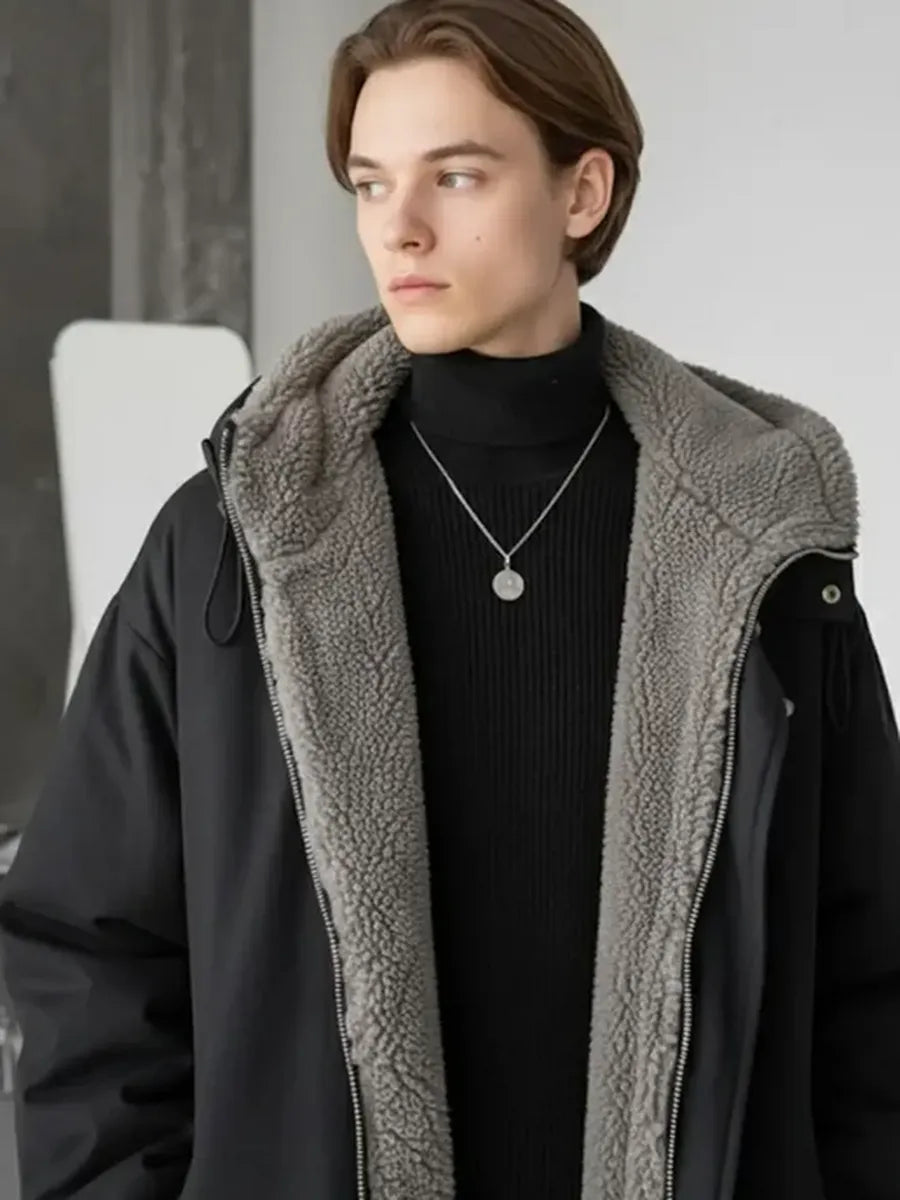 Black Oversized Padded Hooded Jacket – view 2