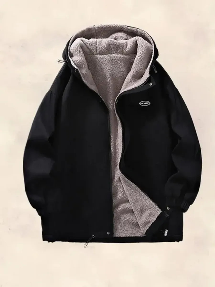 Black Oversized Padded Hooded Jacket – view 3