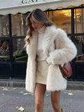 Milk White Longline Faux Fur Coat