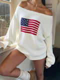 White American Flag Knit Jumper