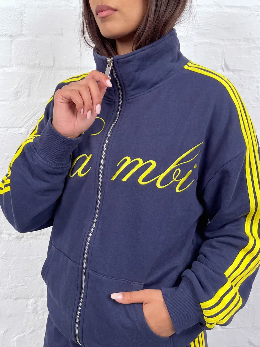 Yellow and Blue Oversized Zip Tracksuit – view 2