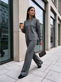Grey Knitted Zip Lounge Set – view 3